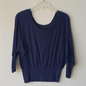 Deep Navy Blue Boatneck Dolman Sweater